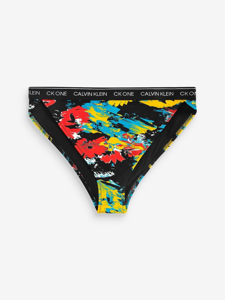 Calvin Klein Womens Black One High Waist Cheeky Bikini Bottom - Image 1 of 1