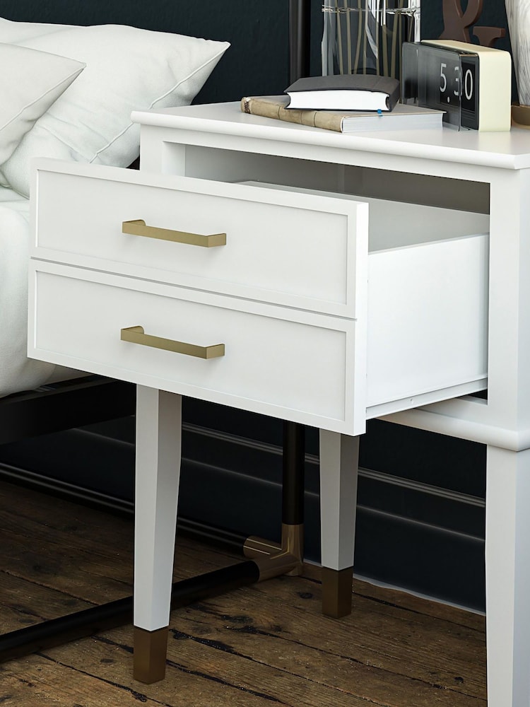 CosmoLiving White Westerleigh 1 Draw Side Table - Image 2 of 4