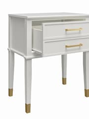 CosmoLiving White Westerleigh 1 Draw Side Table - Image 4 of 4