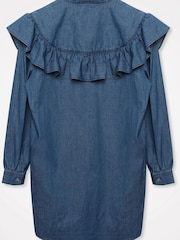 Sonder Studio Denim Frill Shirt Dress - Image 3 of 4