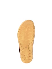 Pavers Brown Ladies Leather Flat Sandals - Image 5 of 5