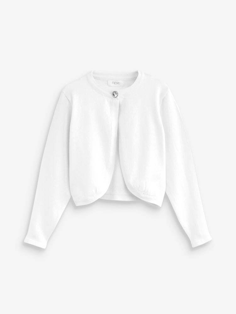 White Occasion Shrug Cardigan (3mths-16yrs) - Image 1 of 3