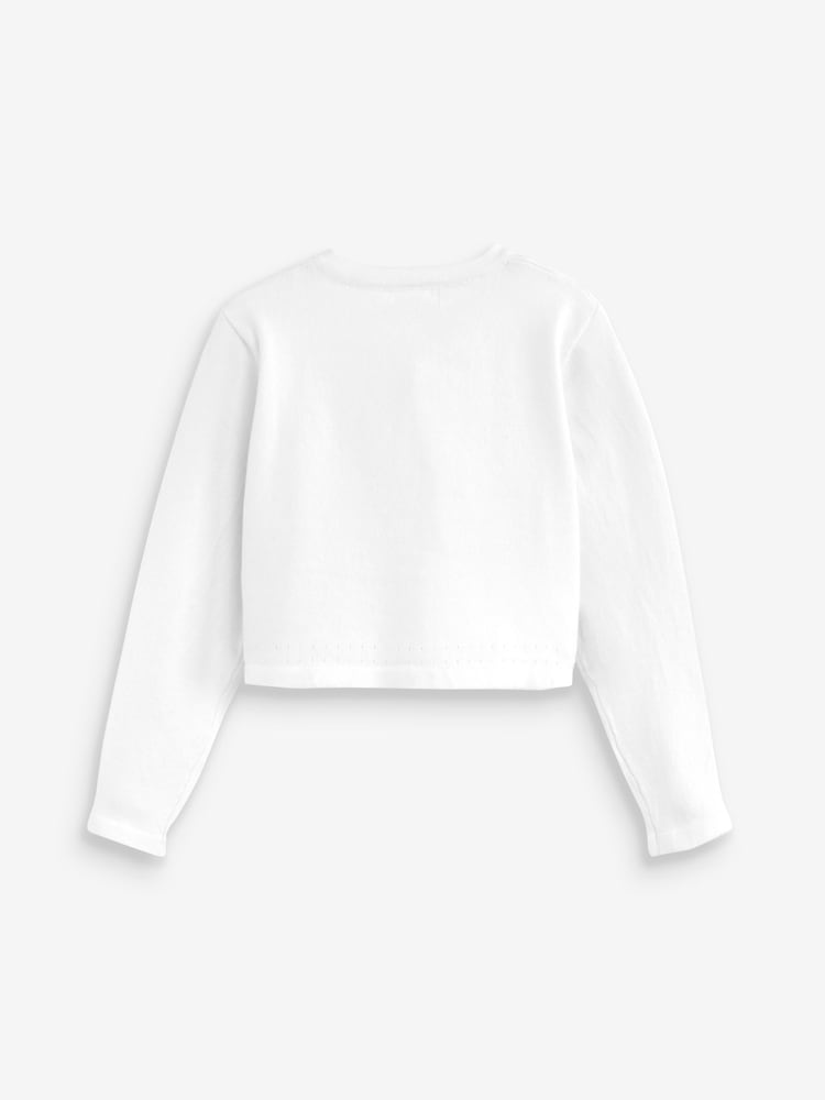 White Occasion Shrug Cardigan (3mths-16yrs) - Image 2 of 3