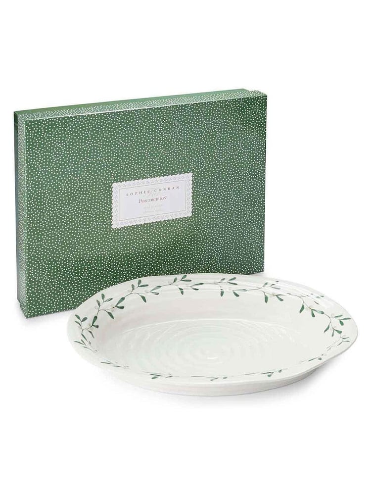 Sophie Conran White Portmeirion Christmas Mistletoe Oval Platter - Image 3 of 3