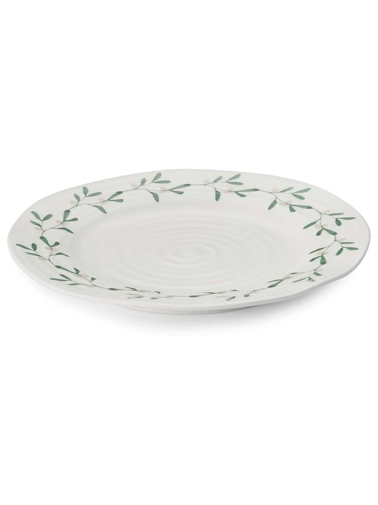 Sophie Conran Set of 4 White Portmeirion Christmas Mistletoe Dinner Plates - Image 3 of 3