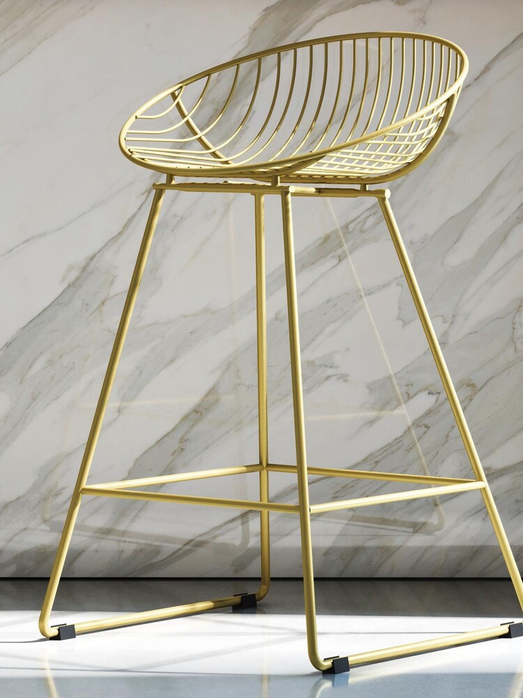 CosmoLiving Gold Ellis Lightweight Bar Stool - Image 1 of 3