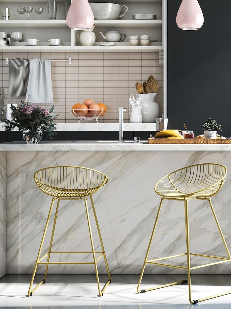 CosmoLiving Gold Ellis Lightweight Bar Stool - Image 2 of 3