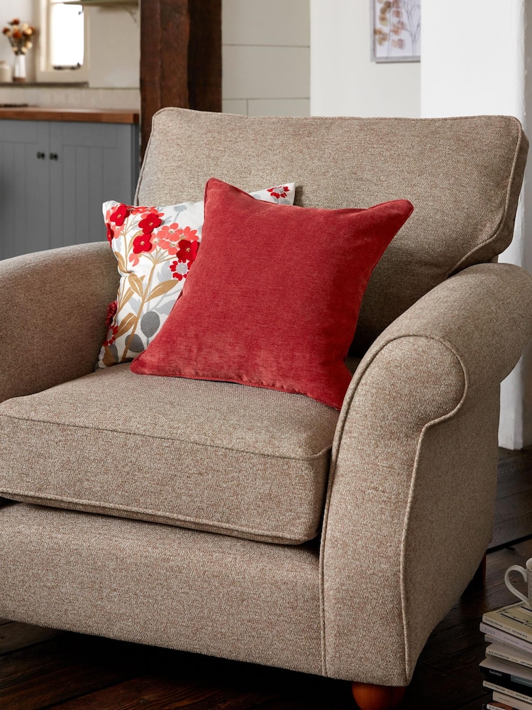 Terracotta Red 45 x 45cm Soft Velour Cushion - Image 1 of 7