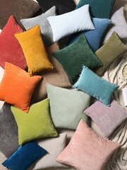 Terracotta Red 45 x 45cm Soft Velour Cushion - Image 4 of 7
