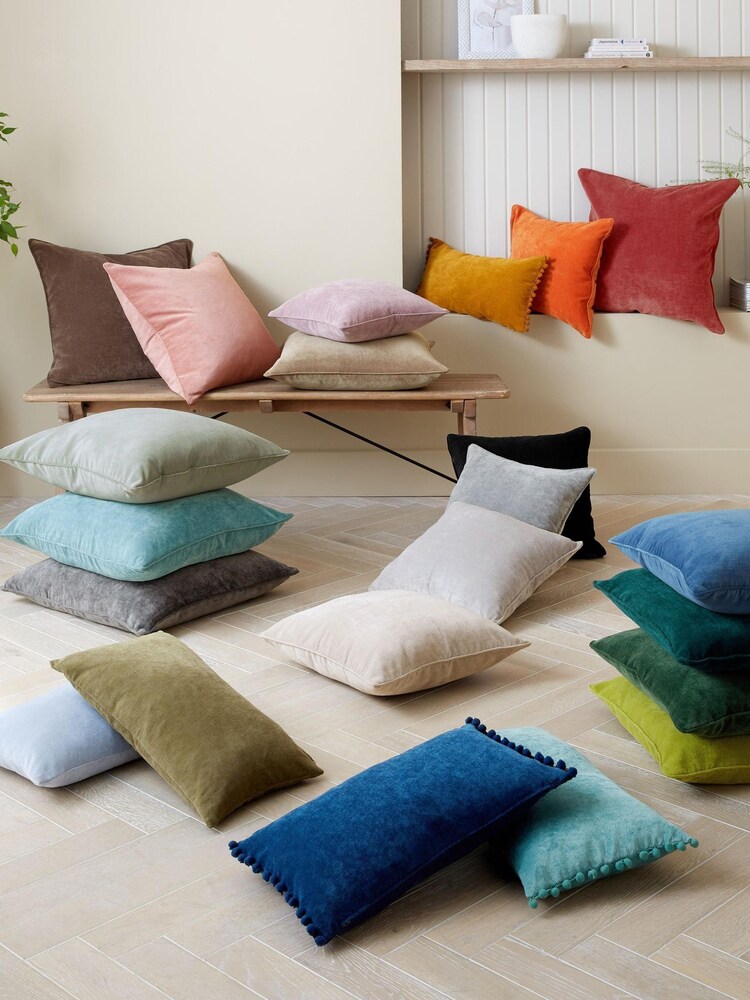 Terracotta Red 45 x 45cm Soft Velour Cushion - Image 5 of 7