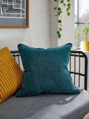Petrol Blue 45 x 45cm Soft Velour Cushion - Image 2 of 6