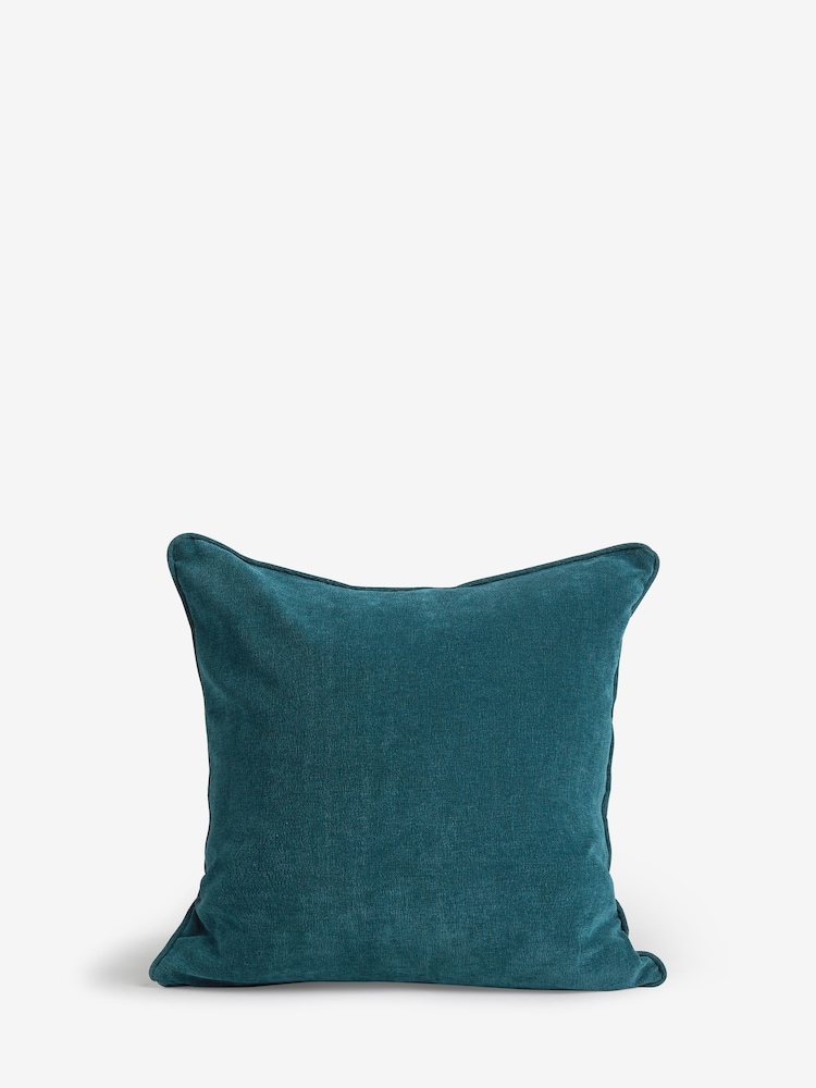 Petrol Blue 45 x 45cm Soft Velour Cushion - Image 5 of 6