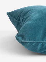 Petrol Blue 45 x 45cm Soft Velour Cushion - Image 6 of 6