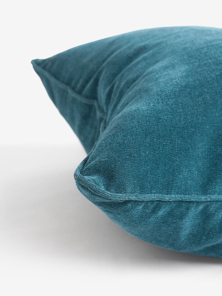 Petrol Blue 45 x 45cm Soft Velour Cushion - Image 6 of 6