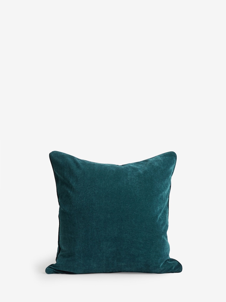 Petrol Blue 59 x 59cm Soft Velour Cushion - Image 6 of 7