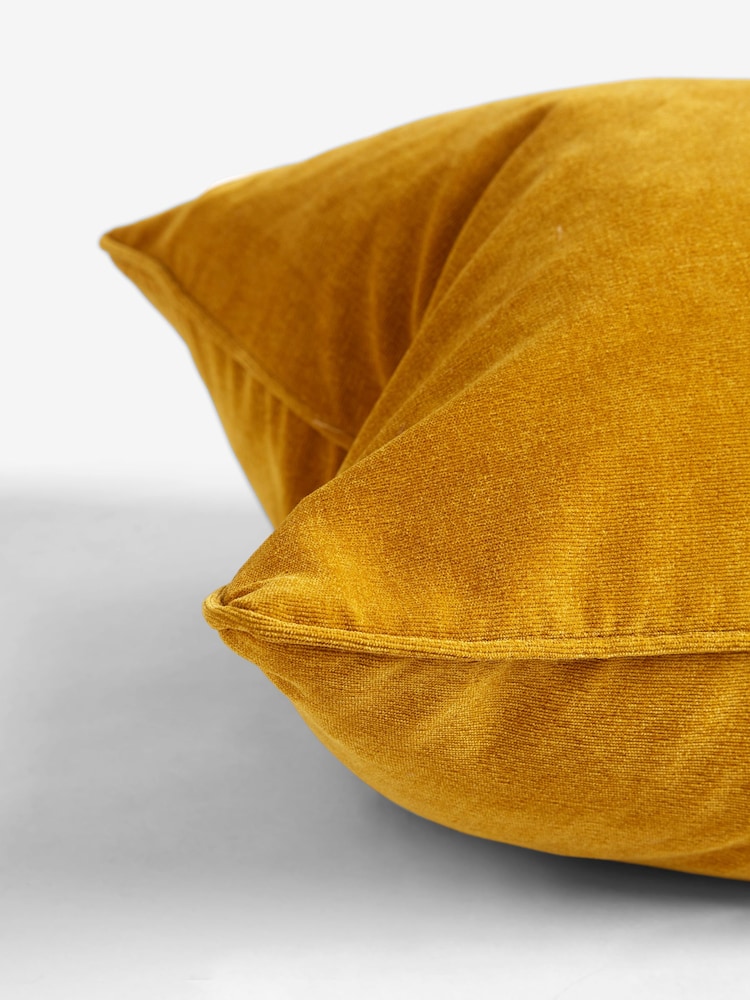 Ochre Yellow 45 x 45cm Soft Velour Cushion - Image 5 of 5