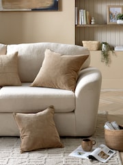 Latte Natural 59 x 59cm Soft Velour Cushion - Image 2 of 9