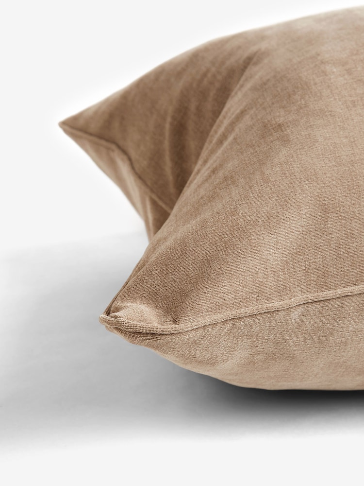 Latte Natural 59 x 59cm Soft Velour Cushion - Image 7 of 9