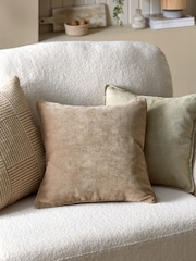 Latte Natural 45 x 45cm Soft Velour Cushion - Image 8 of 12