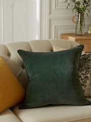 Bottle Green 59 x 59cm Soft Velour Cushion - Image 1 of 7