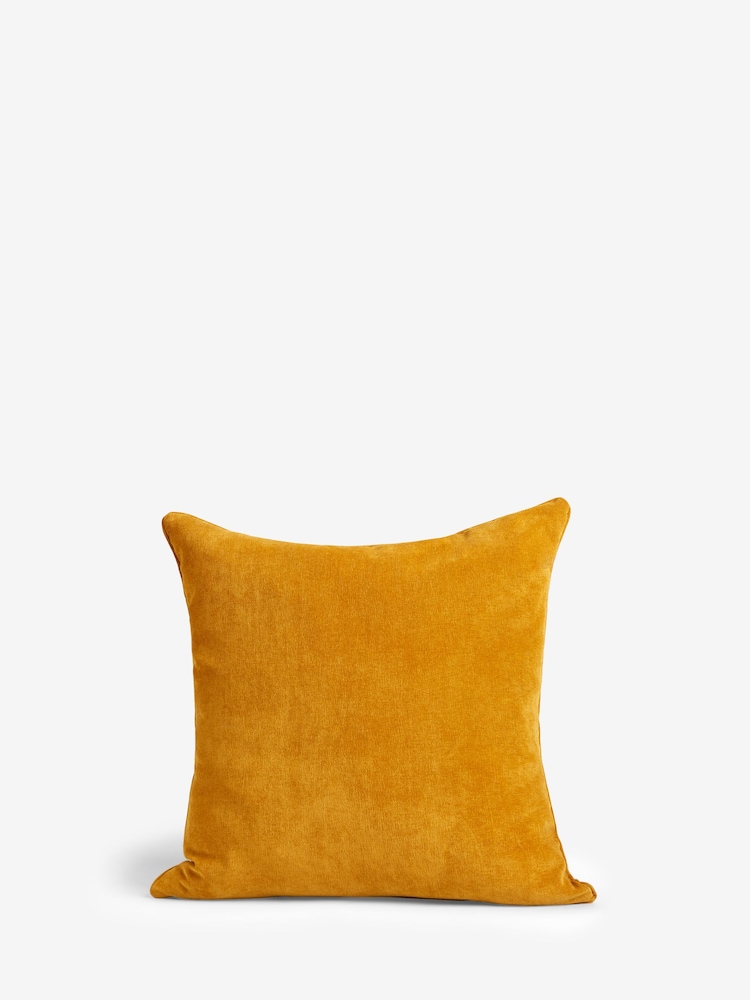 Ochre Yellow 59 x 59cm Soft Velour Cushion - Image 6 of 7