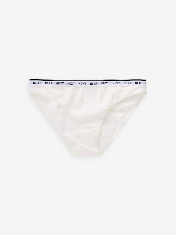 Navy/ Pink Spot High Leg Cotton Rich Logo Knickers 4 Pack - Image 7 of 8