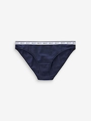 Navy/ Pink Spot High Leg Cotton Rich Logo Knickers 4 Pack - Image 8 of 8