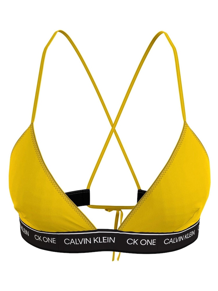 Calvin Klein Yellow One Triangle Bikini Top - Image 2 of 3