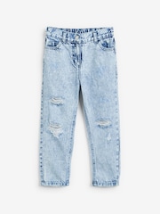Bleach Wash Distressed Mom 100% Cotton Jeans (3-16yrs) - Image 5 of 6