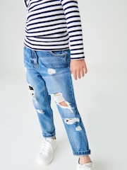 Bright Blue Distressed Mom Jeans (3-16yrs) - Image 1 of 8