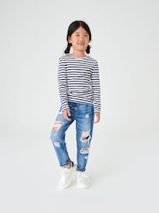 Bright Blue Distressed Mom Jeans (3-16yrs) - Image 2 of 8
