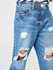 Bright Blue Distressed Mom Jeans (3-16yrs) - Image 4 of 8