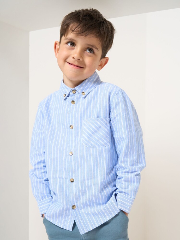 Angel & Rocket Blue Marco Pinstripe Pocket Shirt - Image 1 of 6