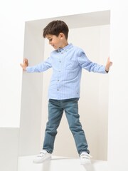 Angel & Rocket Blue Marco Pinstripe Pocket Shirt - Image 2 of 6