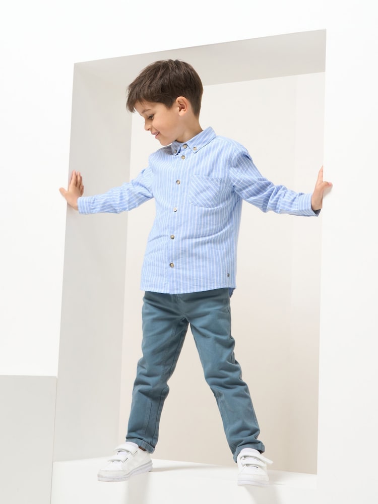 Angel & Rocket Blue Marco Pinstripe Pocket Shirt - Image 2 of 6