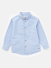 Angel & Rocket Blue Marco Pinstripe Pocket Shirt - Image 4 of 6