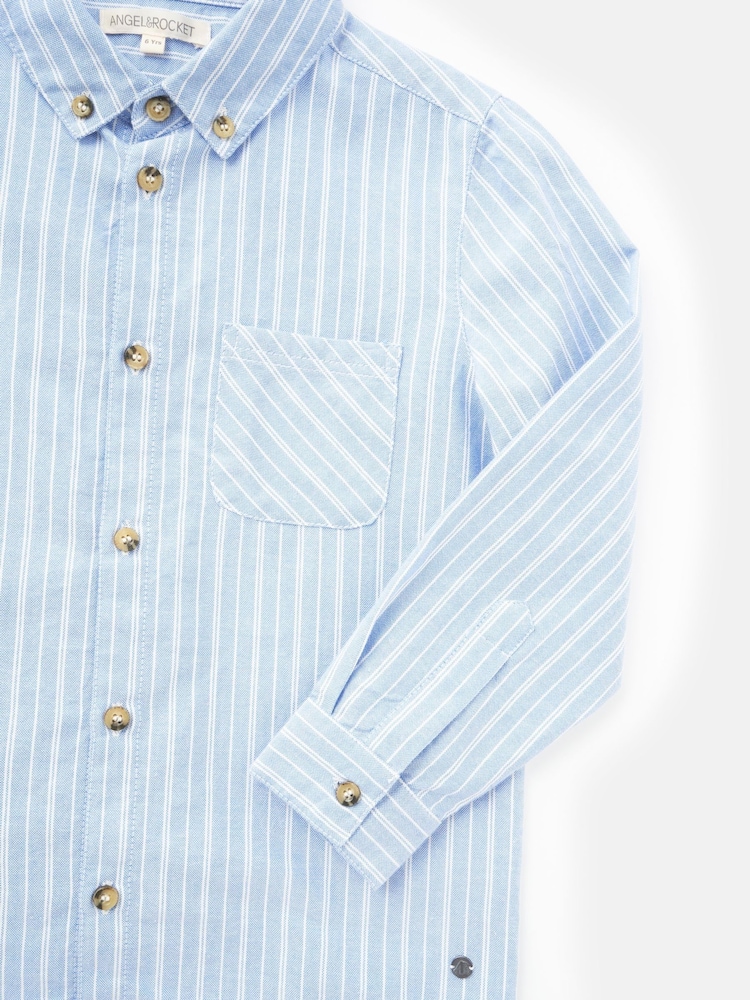 Angel & Rocket Blue Marco Pinstripe Pocket Shirt - Image 6 of 6