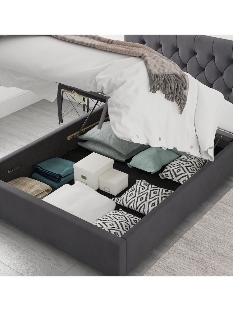 Aspire Furniture Grey Olivier End Lift Ottoman Storage Bed - Image 4 of 4
