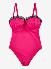 Calvin Klein Maillot de bain une pièce balconnet Curve rose - Image 2 of 2