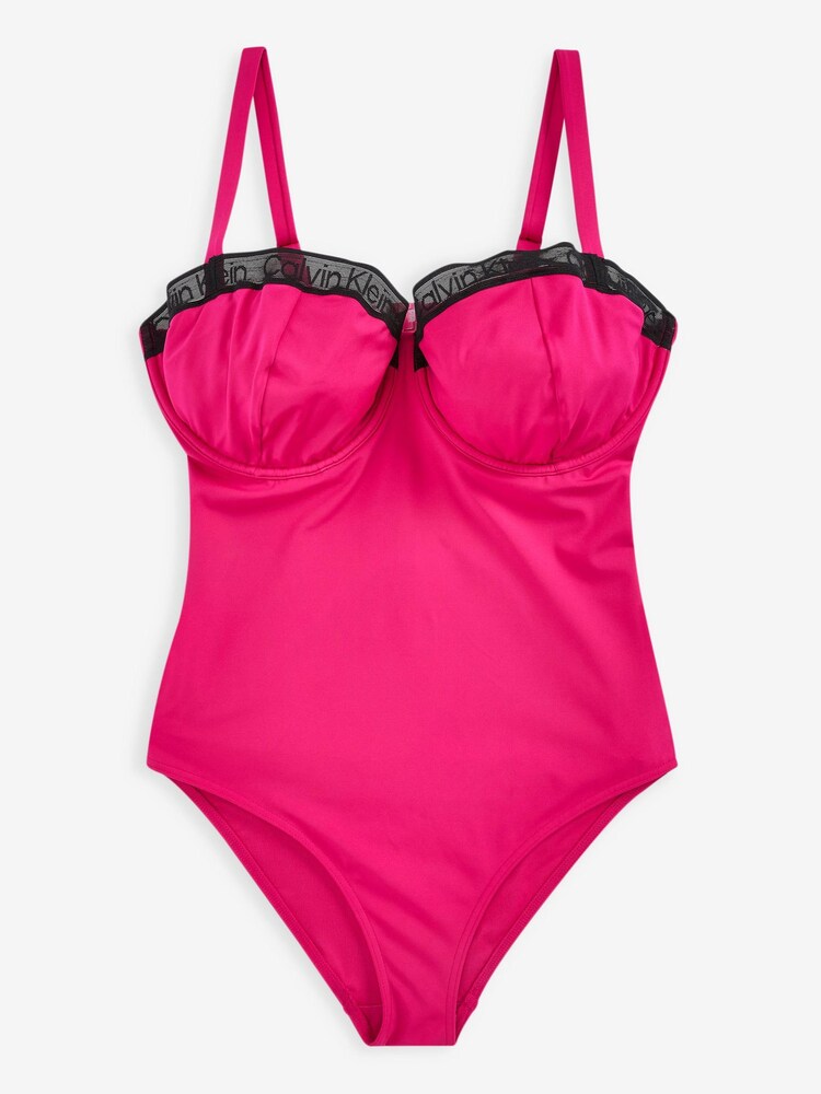 Calvin Klein Maillot de bain une pièce balconnet Curve rose - Image 2 of 2