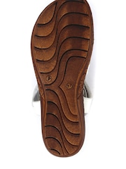 Pavers White Ladies Leather T-Bar Sandals - Image 5 of 5