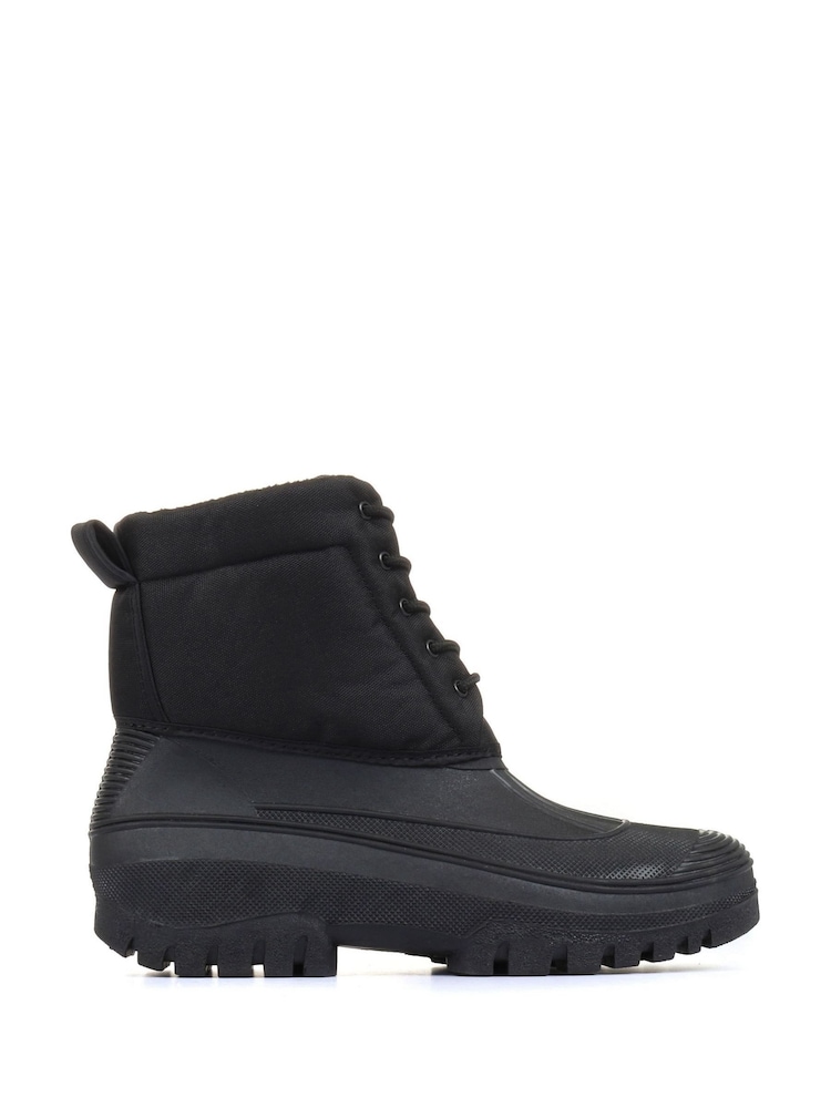 Pavers Black Mens Wide Fit Snow Boots - Image 1 of 5