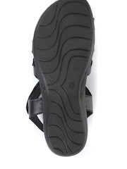 Pavers Black Ladies Leather T-Bar Sandals - Image 5 of 5