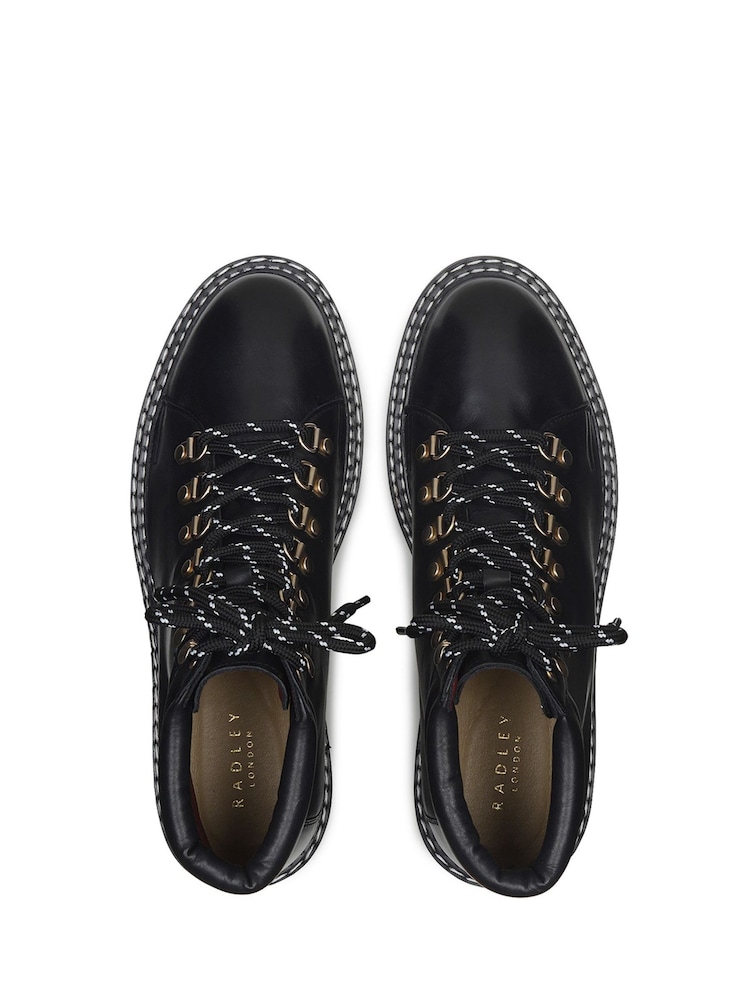 Radley London Berwick Black Trail Lace-Up Hiking Boots - Image 3 of 4
