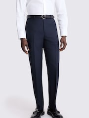 MOSS Navy Blue Regular Fit Twill Suit Trousers - Image 1 of 3