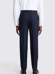 MOSS Navy Blue Regular Fit Twill Suit Trousers - Image 2 of 3