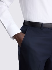 MOSS Navy Blue Regular Fit Twill Suit Trousers - Image 3 of 3