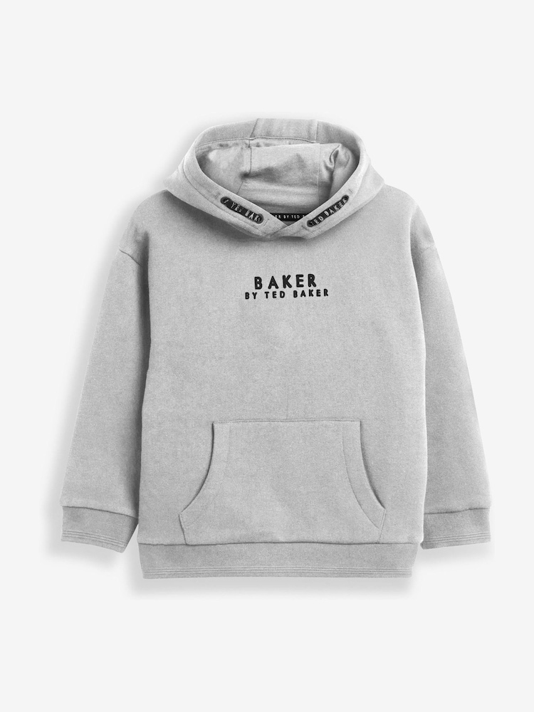 Gris - Baker by Ted Baker Sweat à capuche Overhead 100% coton - Image 3 of 6