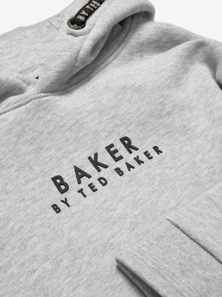 Gris - Baker by Ted Baker Sweat à capuche Overhead 100% coton - Image 5 of 6