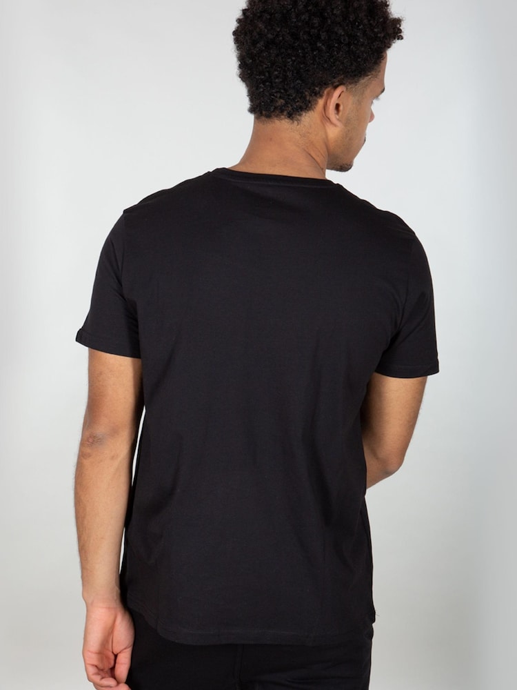 Alpha Industries Rainbow Reflective Print Basic 100% Cotton Black T-Shirt - Image 2 of 8